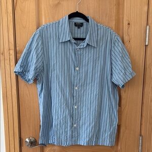 A.P.C. Men's Blue Striped Shirt